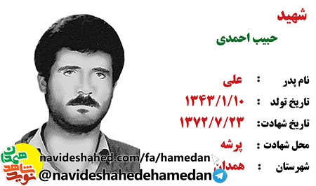 زندگینامه سرباز پاسدار، شهید حبیب احمدی