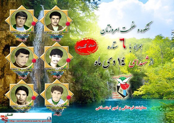 چهاردهم دی را مدیون شش شهید گلستانی هستیم چهاردهم دی را مدیون شش شهید گلستانی هستیم