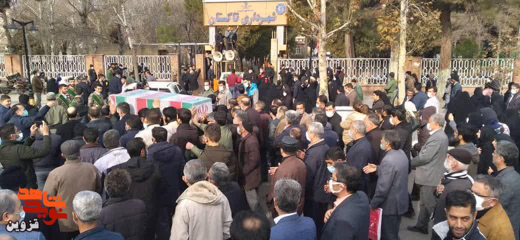 تاکستانی‌ها پیکر یک شهید گمنام را تشییع کردند