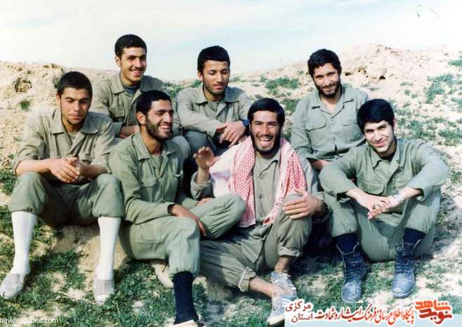 از چپ: کامران خانلری - سید مجید قریشی - محسن فعال - علی اکبر کریمی - سید محمد میر جمالی - علیرضا محمودی - شهید ابوالفضل اسدی