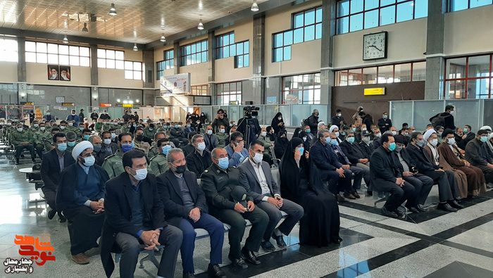 مراسم استقبال از پیکر مطهر شهدای گمنام در فرودگاه شهرکرد